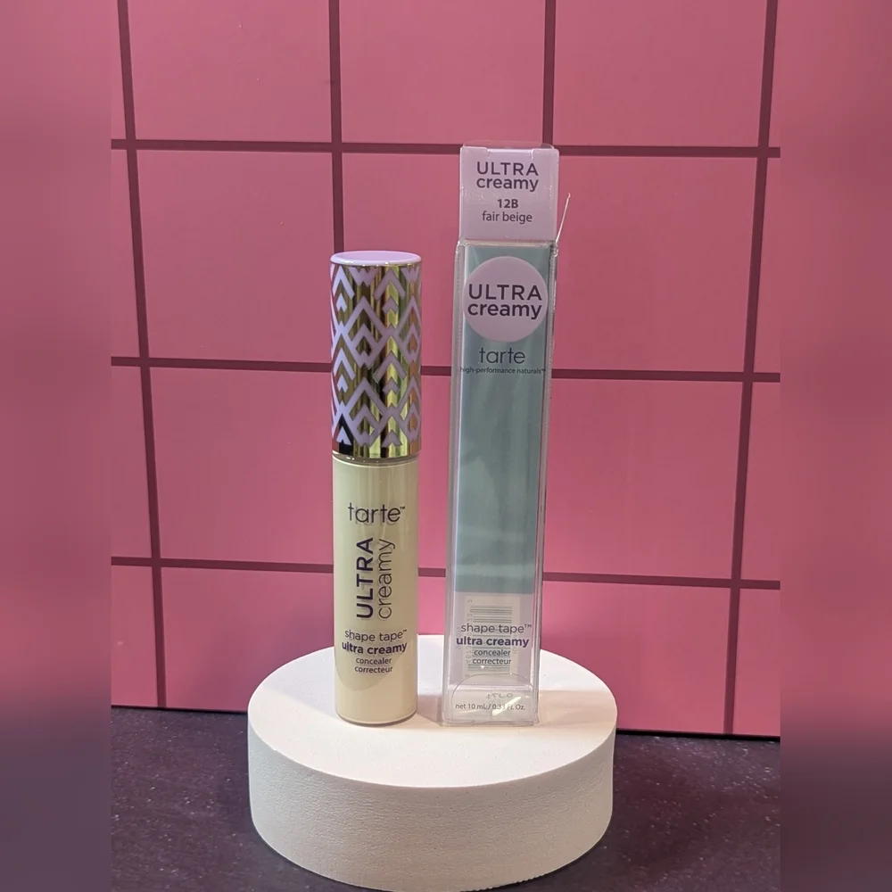 Tarte Ultra Creamy Shape Tape Concealer Shade 12B Fair Beige Full Size NIB